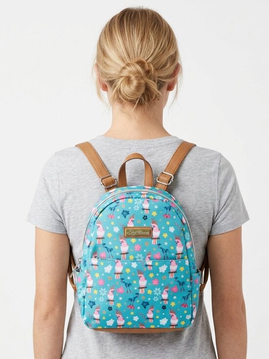 NWT Lily Bloom Galah Cockatoo Mini Backpack Teal Bird Print main image 4
